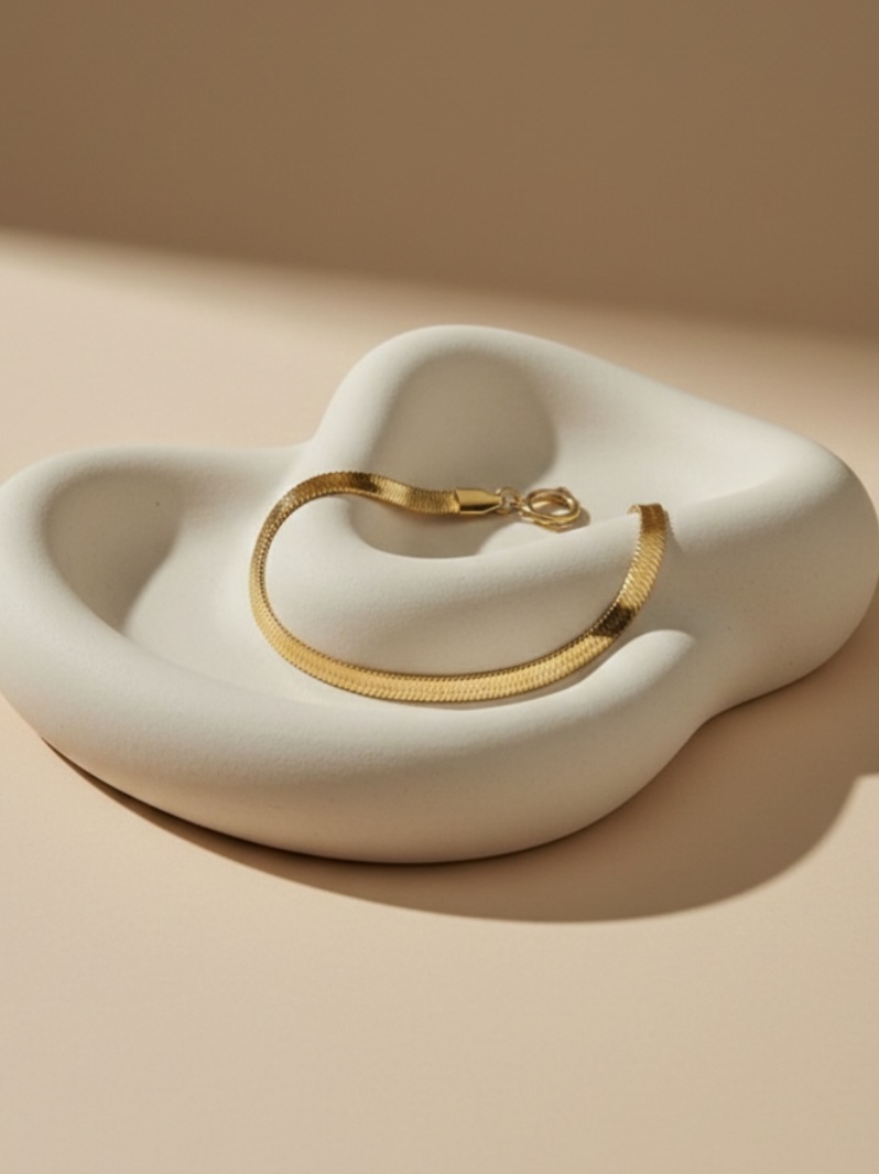 دستبند مدل ماری تخت (هرینگ‌بون)